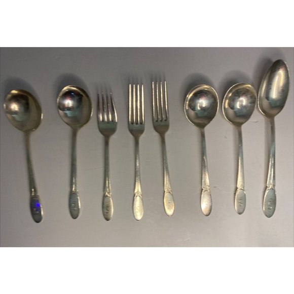 Vtg 1847 Rogers Bros Silverplate IS Replacement 8pc Set Restore Repurpose S Mono - Picture 7 of 7